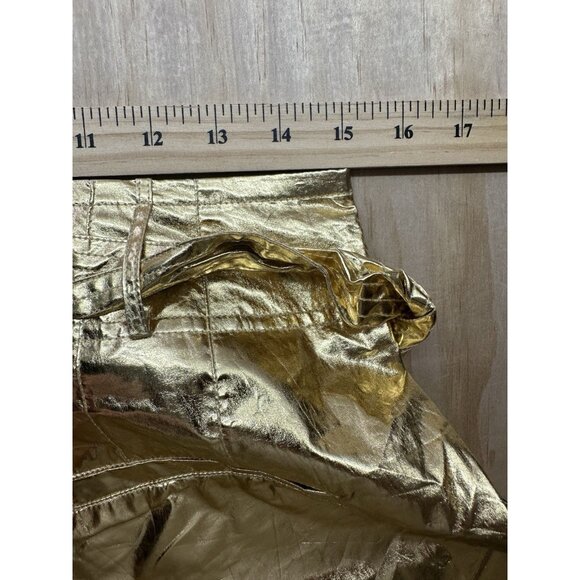 Antik Batik Lumi Short Gold Tie Waist NWTs $207 Metallic Hot Pants Disco Skating - Picture 5 of 6